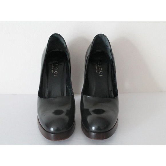 Gucci by Tom Ford 1998 F/W Runway Leather Pumps Dark Grey Size 6.5 Vintage - Picture 3 of 10